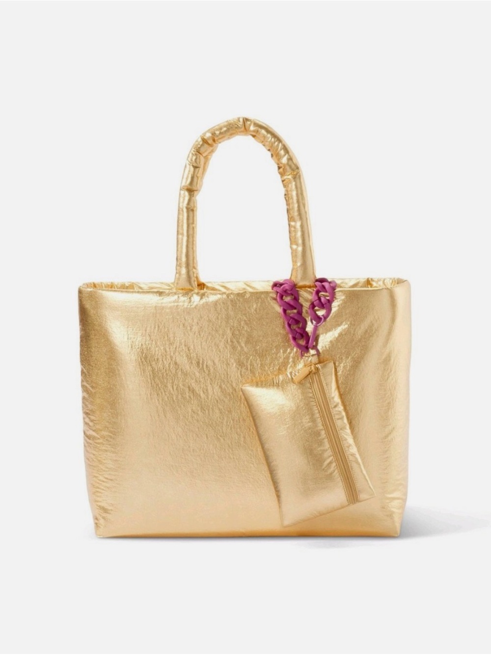 Puffer Metallic Tote Bag by Kika Vargas